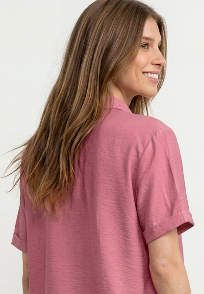 Kurzarm Hemdbluse in Unifarbe