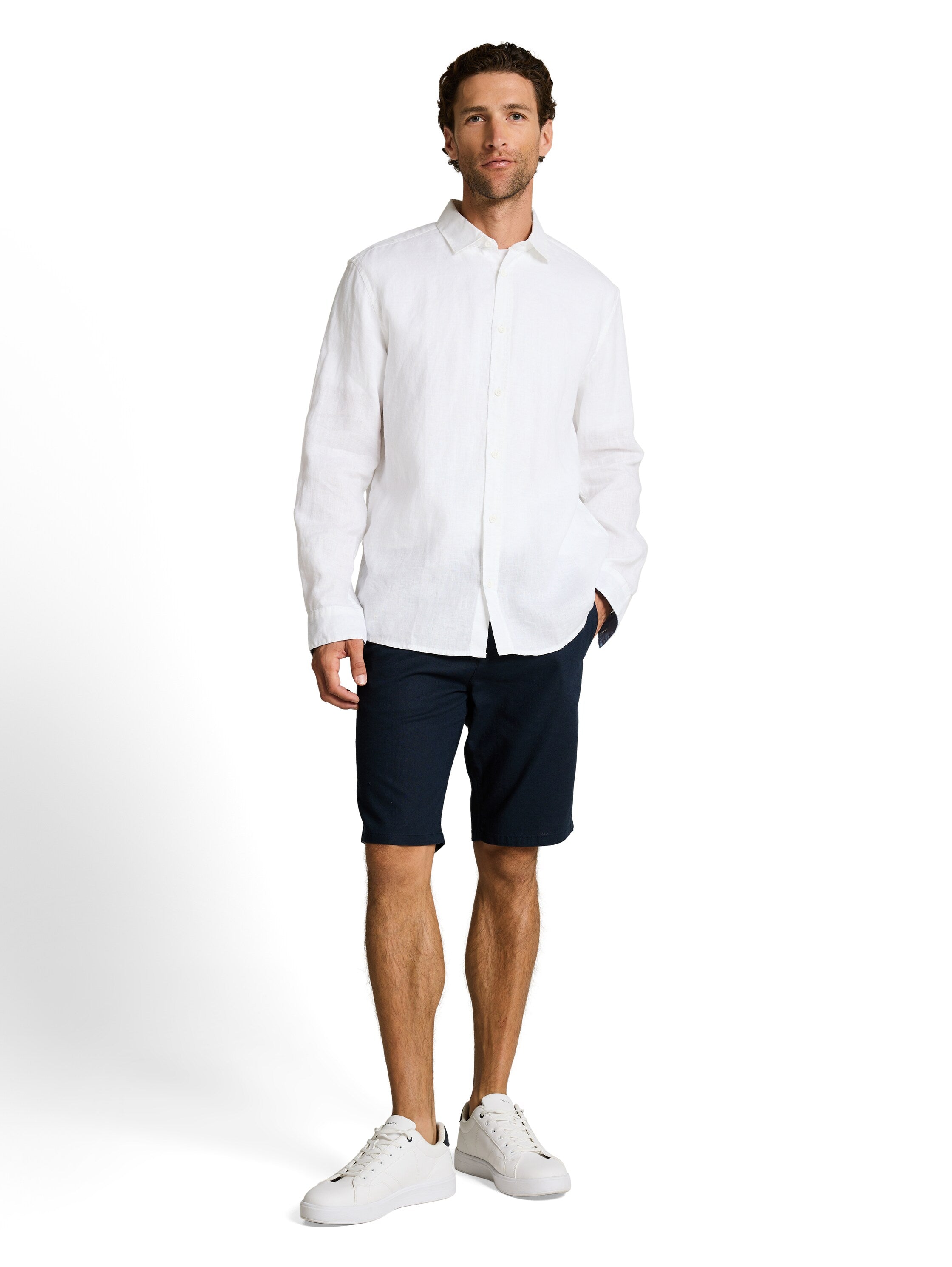TTREGULAR Chino Shorts mit Leinenanteil