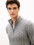 CLASSIC COTTON CABLE ZIP MOCK