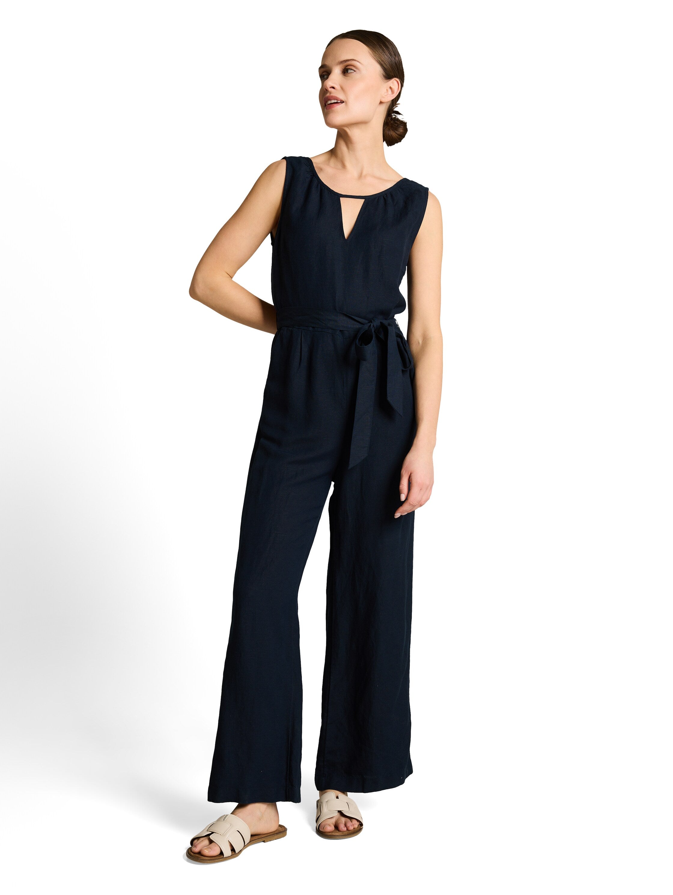 Jumpsuit mit Leinenanteil