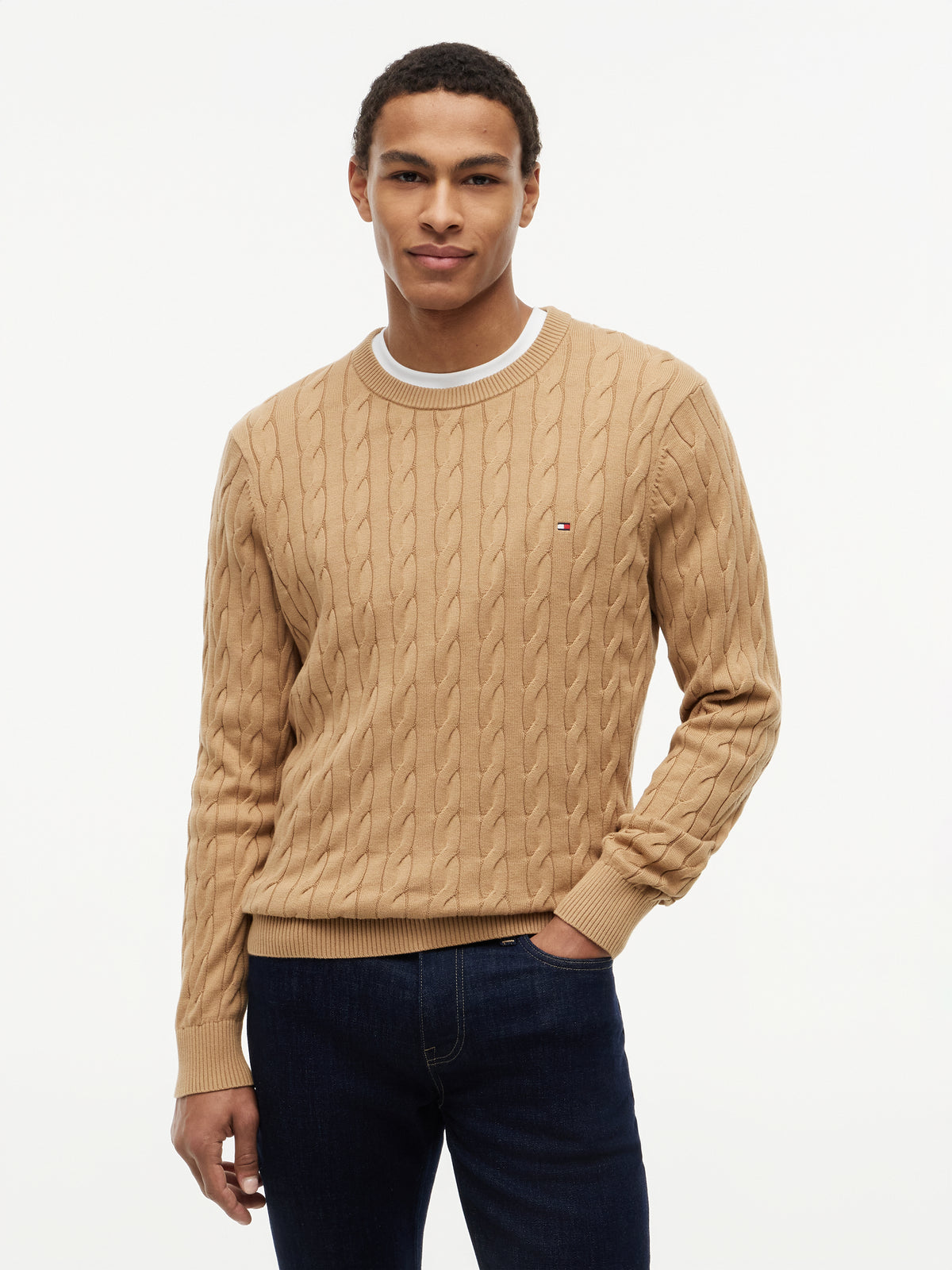 CLASSIC COTTON CABLE CREW NECK