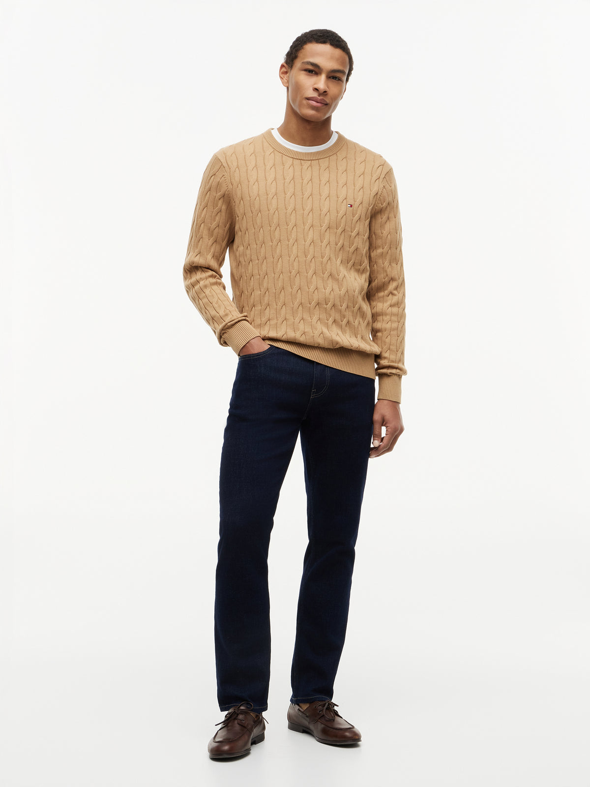 CLASSIC COTTON CABLE CREW NECK