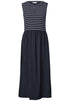 Midikleid mit Strukturmix und Knopfdetail