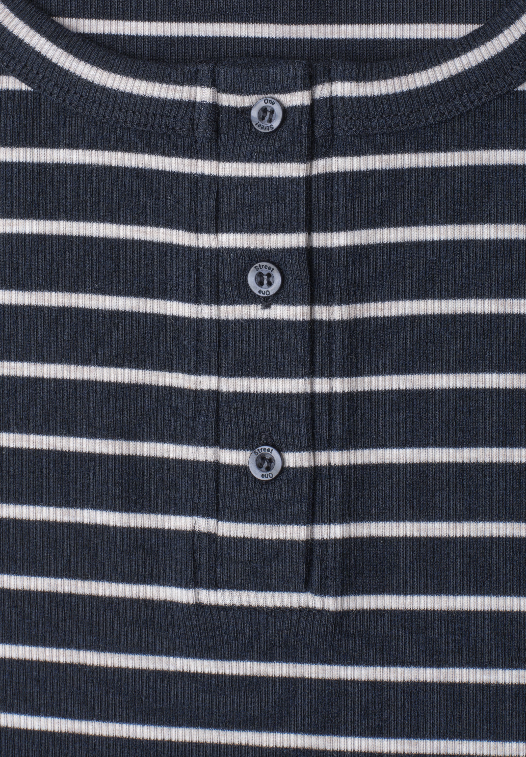Midikleid mit Strukturmix und Knopfdetail