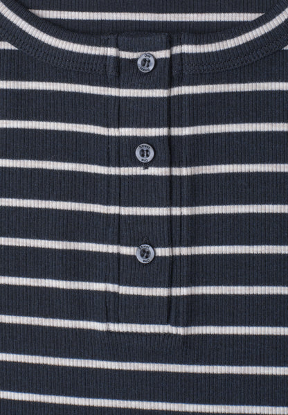 Midikleid mit Strukturmix und Knopfdetail