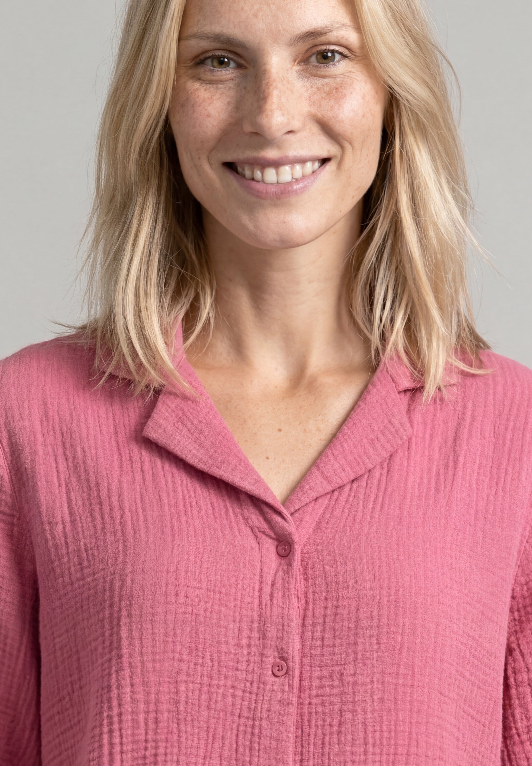 Musselin Bluse mit Bowling-Kragen