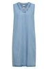 Knielanges Kleid aus Lyocell mit V-Neck