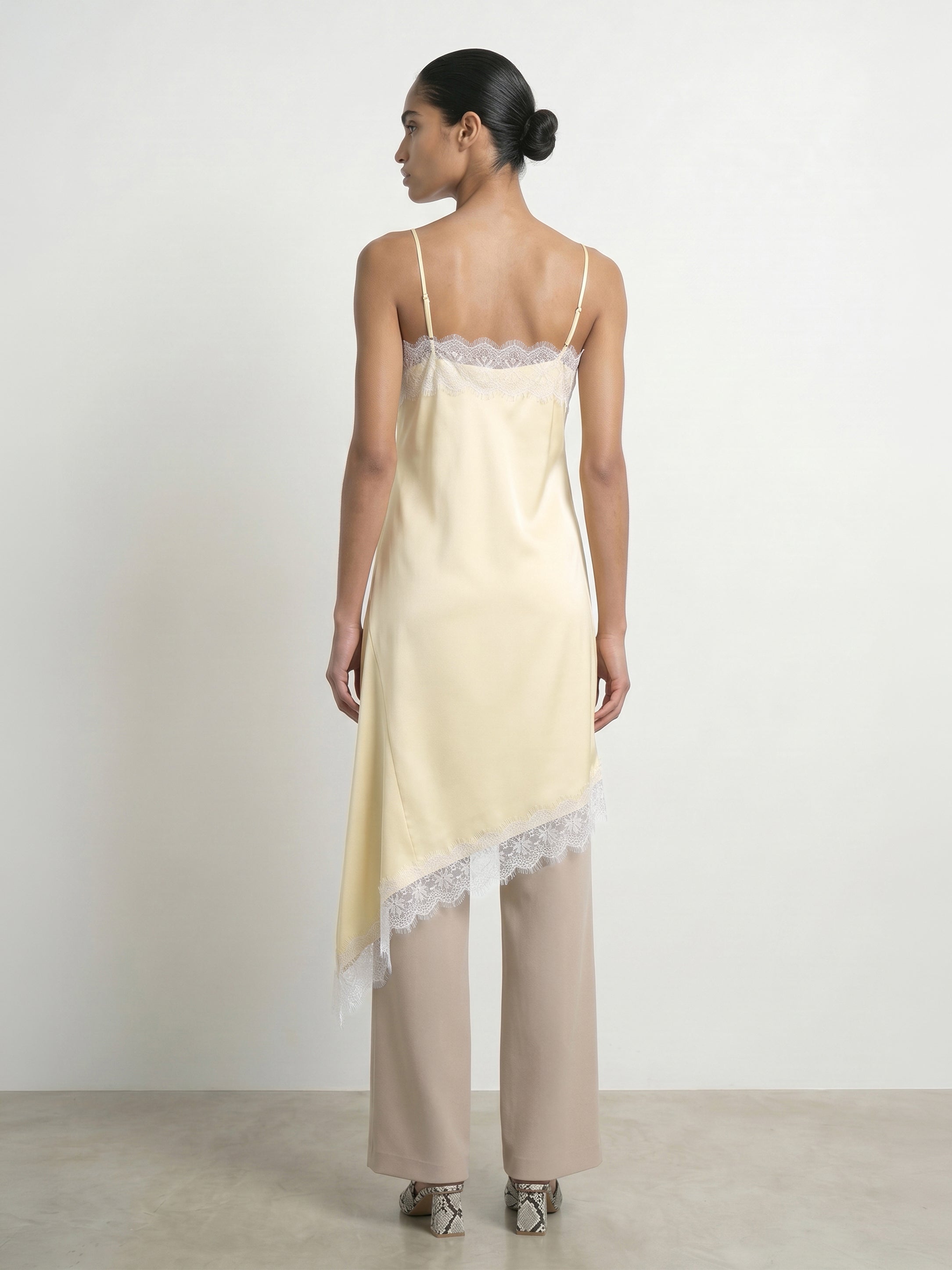 HDKIMORA MIDI SATIN LACE DRESS