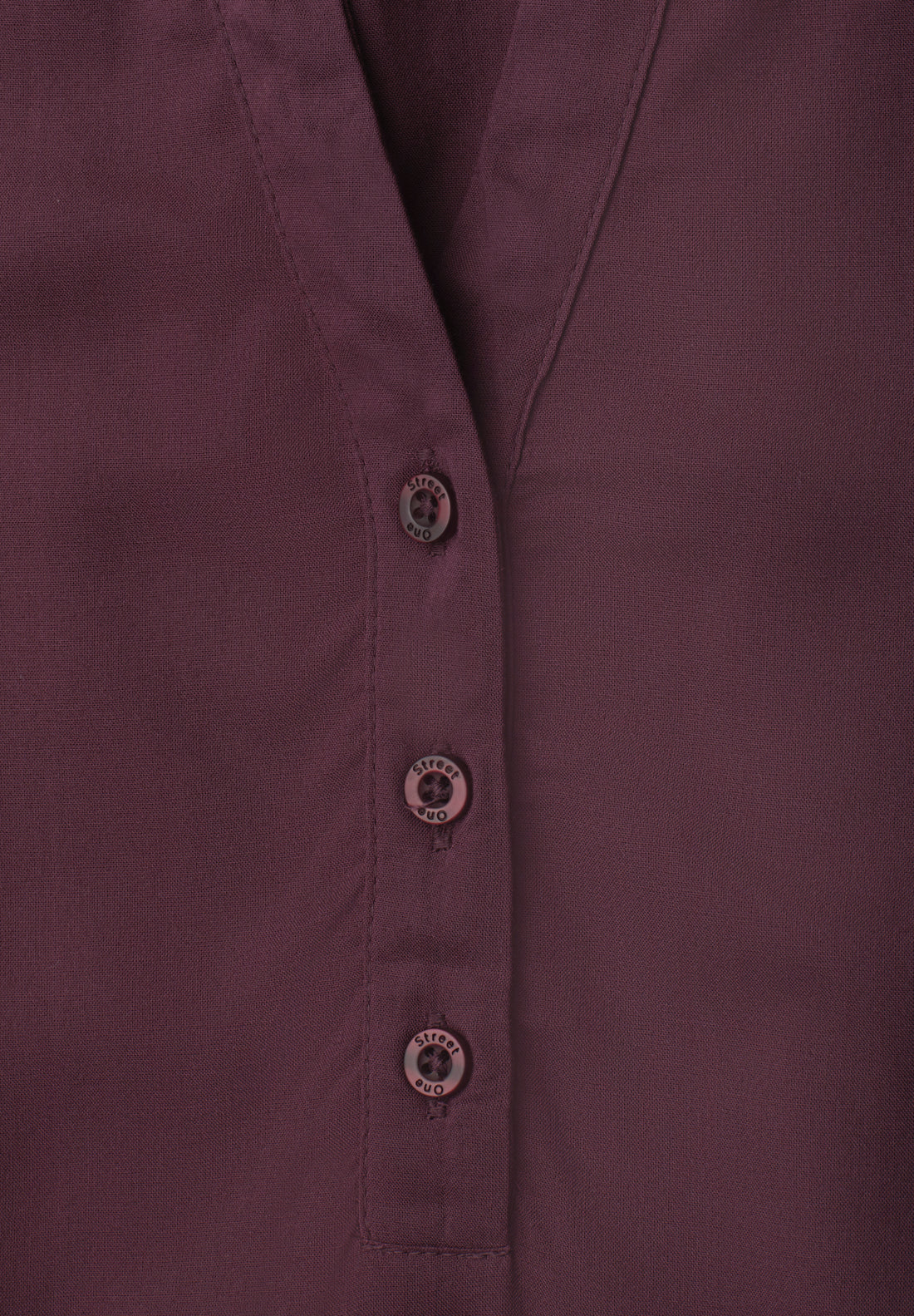 Kurzarm Bluse mit Split Neck und Elastiksaum