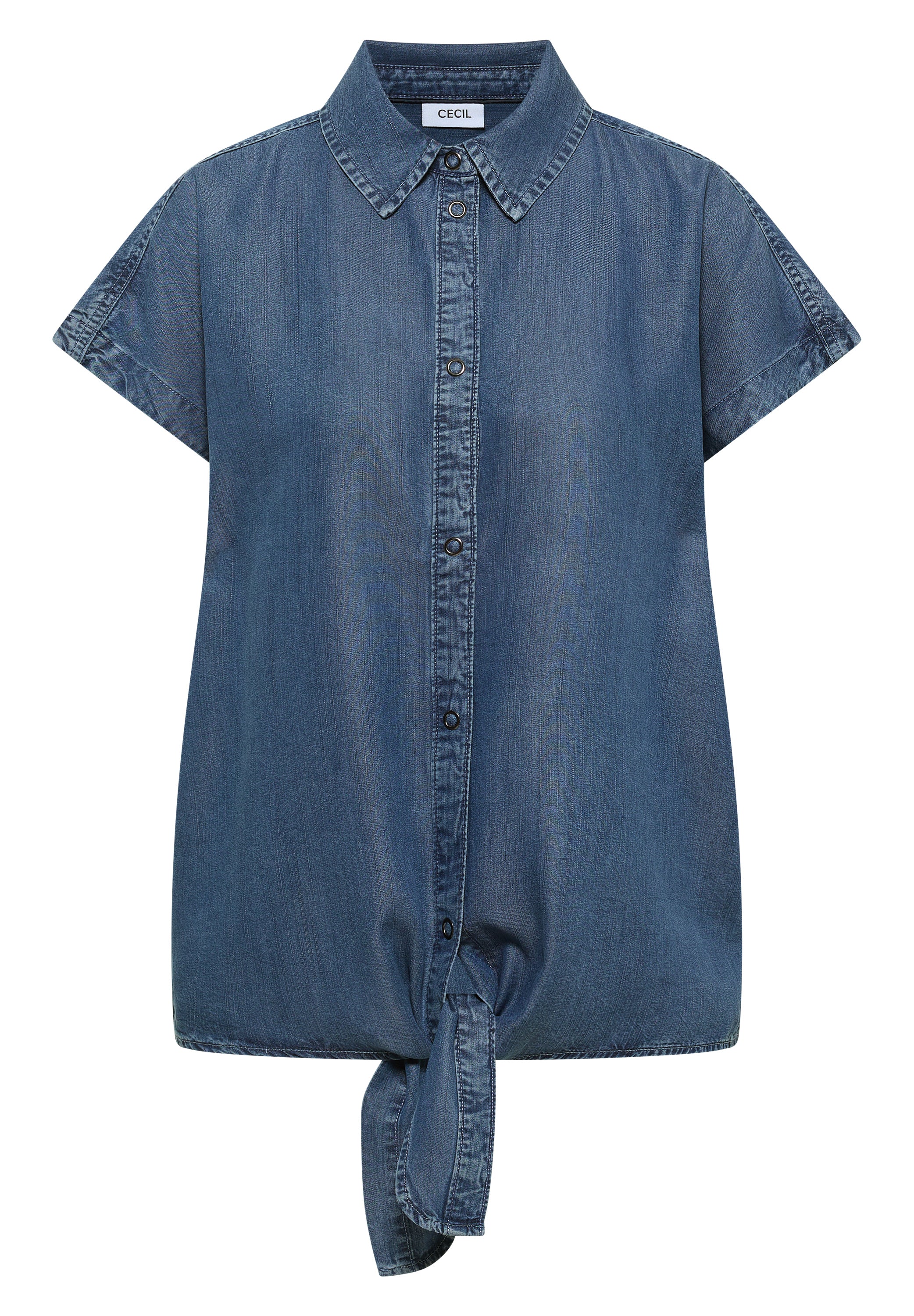 Dropped Shoulder Hemdbluse im Denim-Look