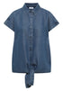 Dropped Shoulder Hemdbluse im Denim-Look