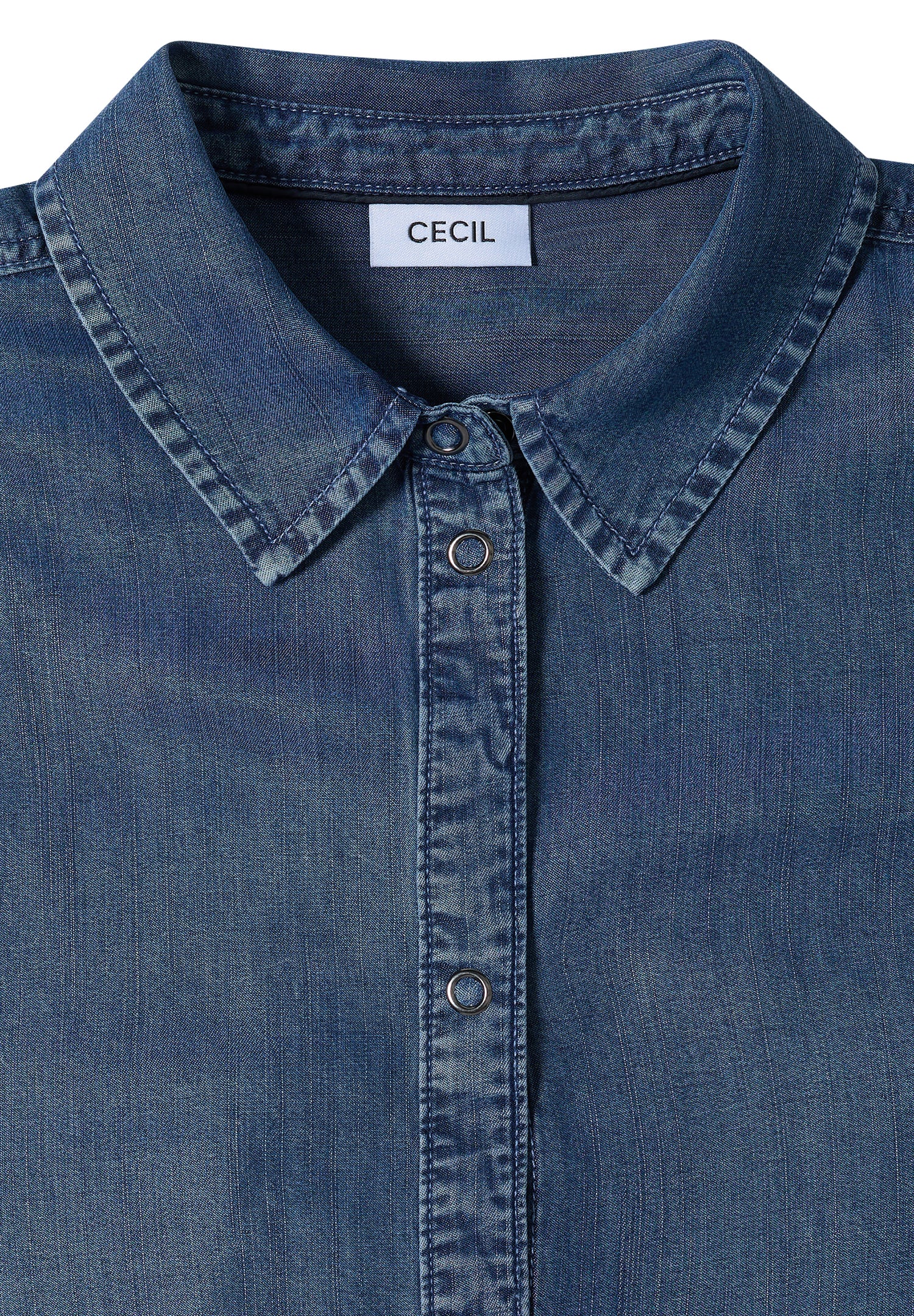 Dropped Shoulder Hemdbluse im Denim-Look