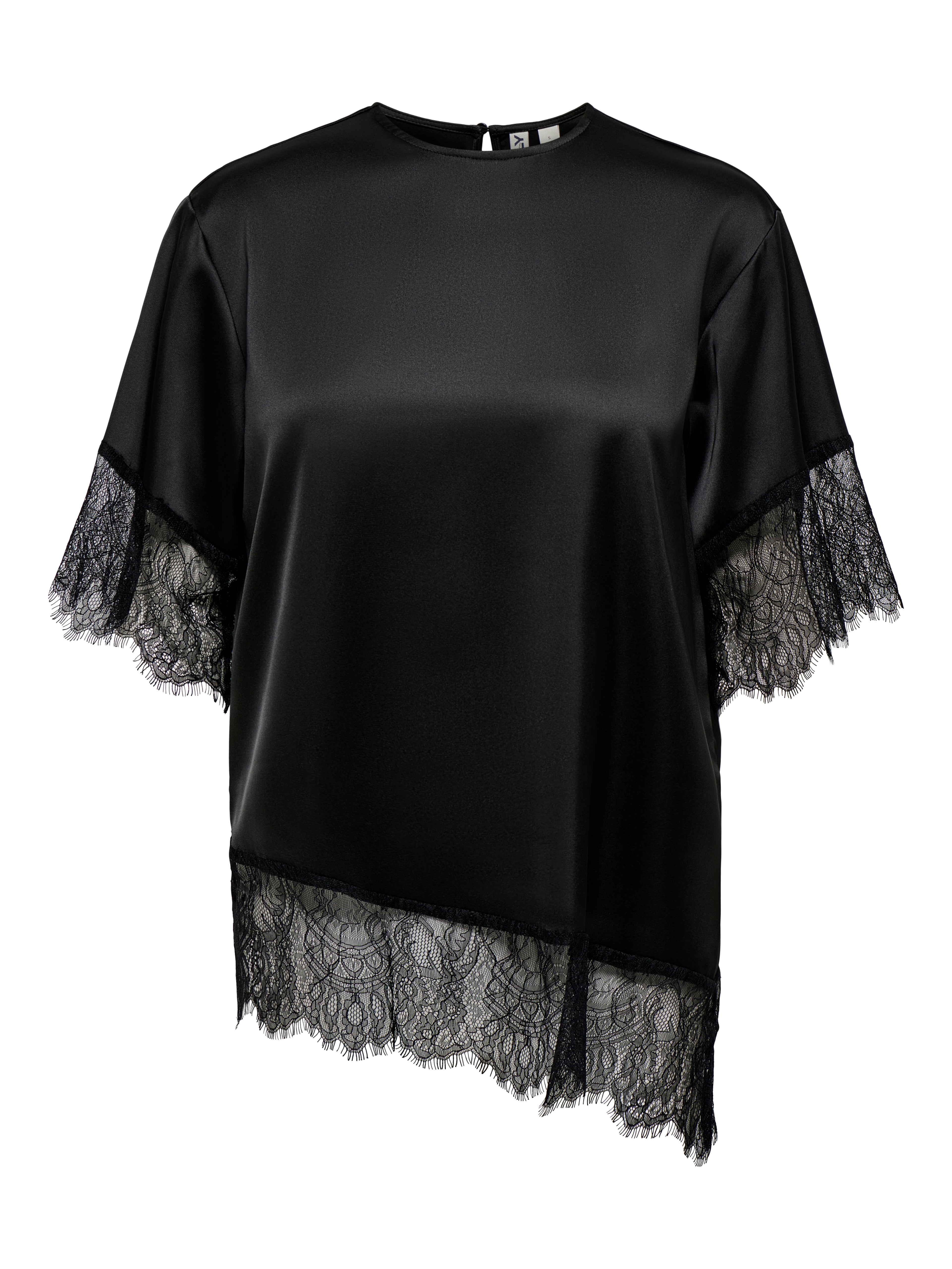 ONLINDONA 2/4 SATIN LACE TOP WVN