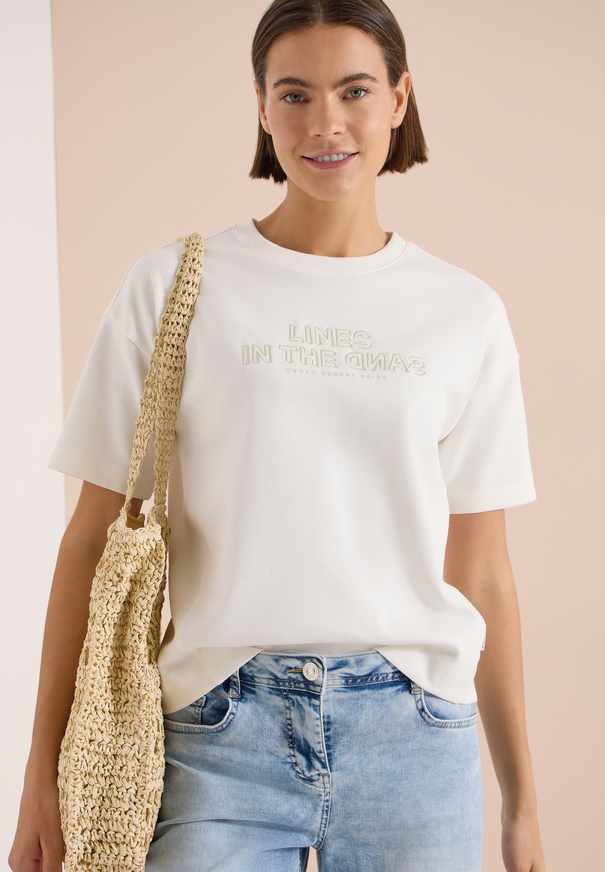 Kurzarm Sweatshirt mit Embroidery