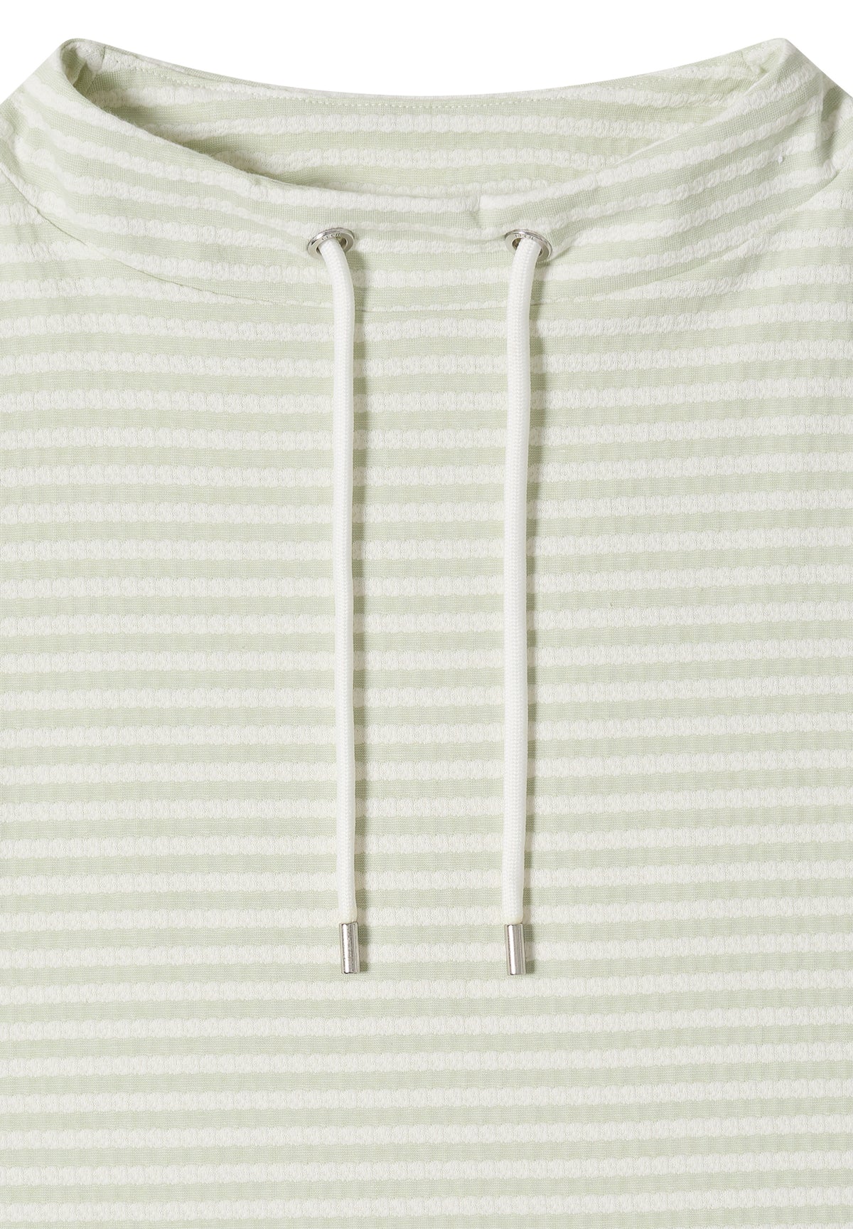 T-Shirt mit Funnel Neck und Streifen