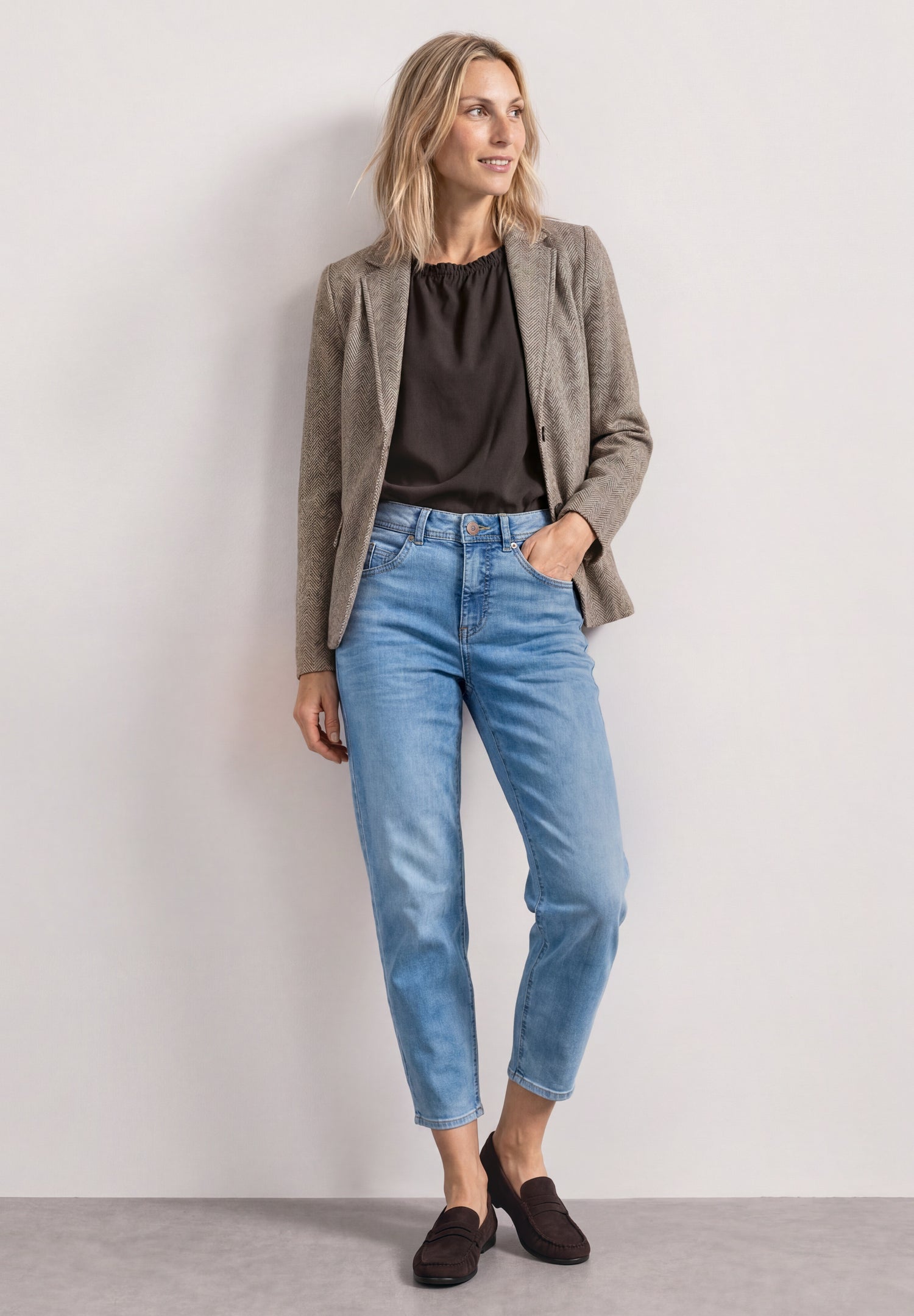 Basic Blazer mit Reverskragen und Dessin