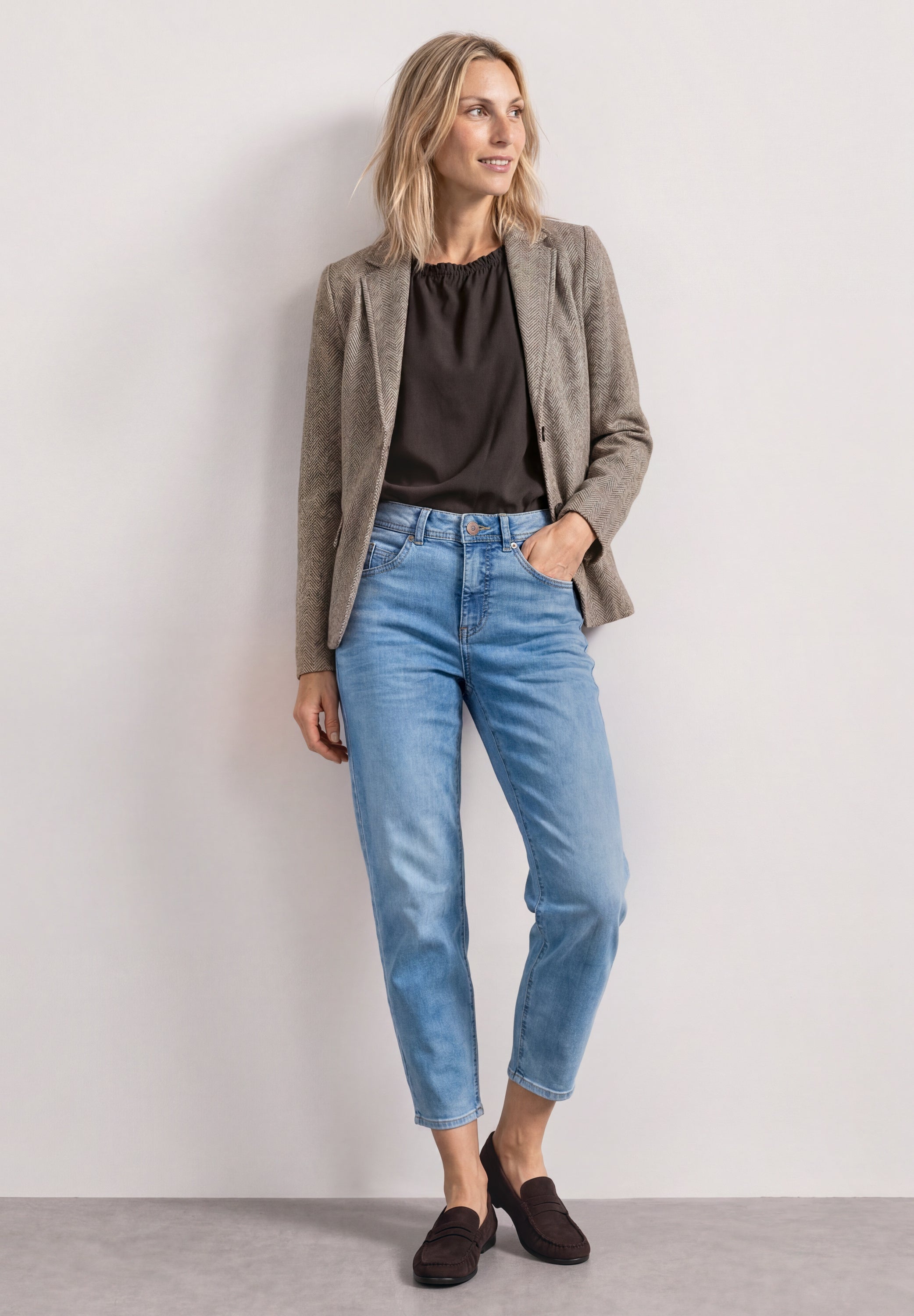 Basic Blazer mit Reverskragen und Dessin