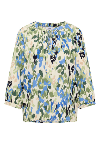 3/4-Arm Bluse mit Turn-Up und Print