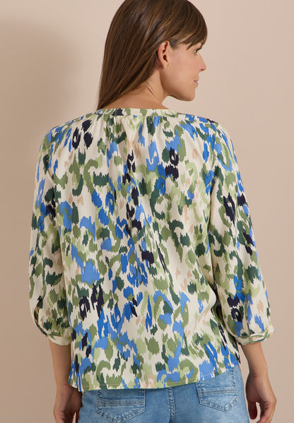 3/4-Arm Bluse mit Turn-Up und Print