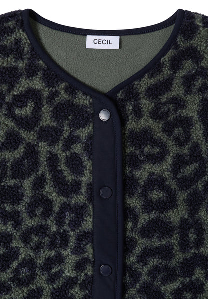 Teddy-Weste mit Softshelldetails und Leo-Muster