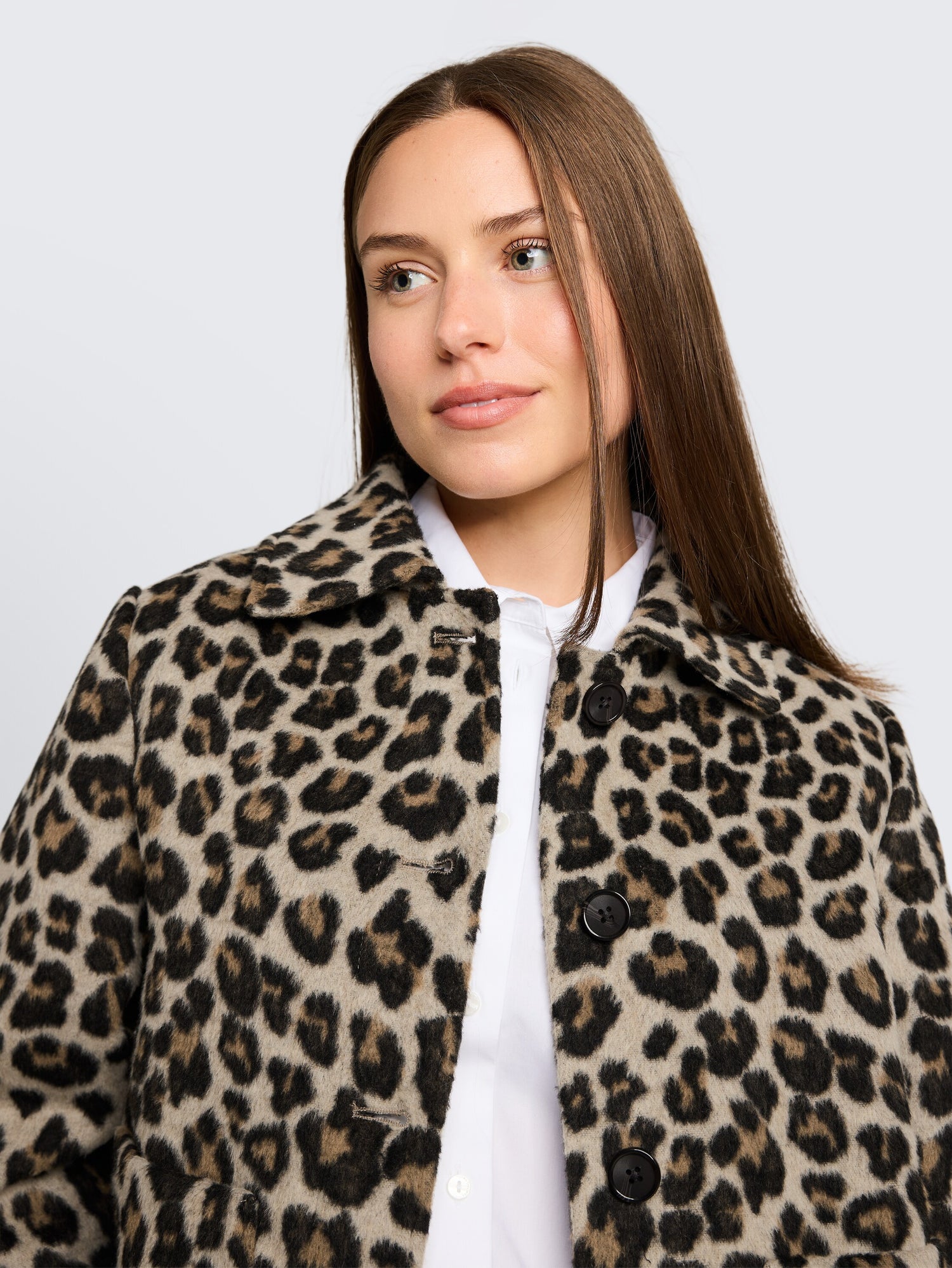 Wolljacke mit Leo-Muster