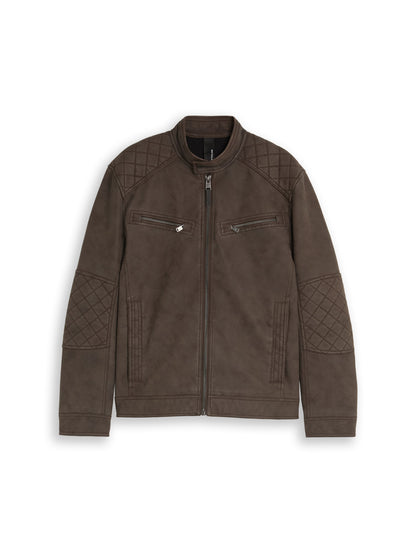 Bikerjacke in Veloursleder-Optik