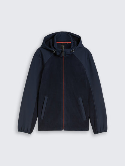 Hybrid Fleecejacke mit Kapuze