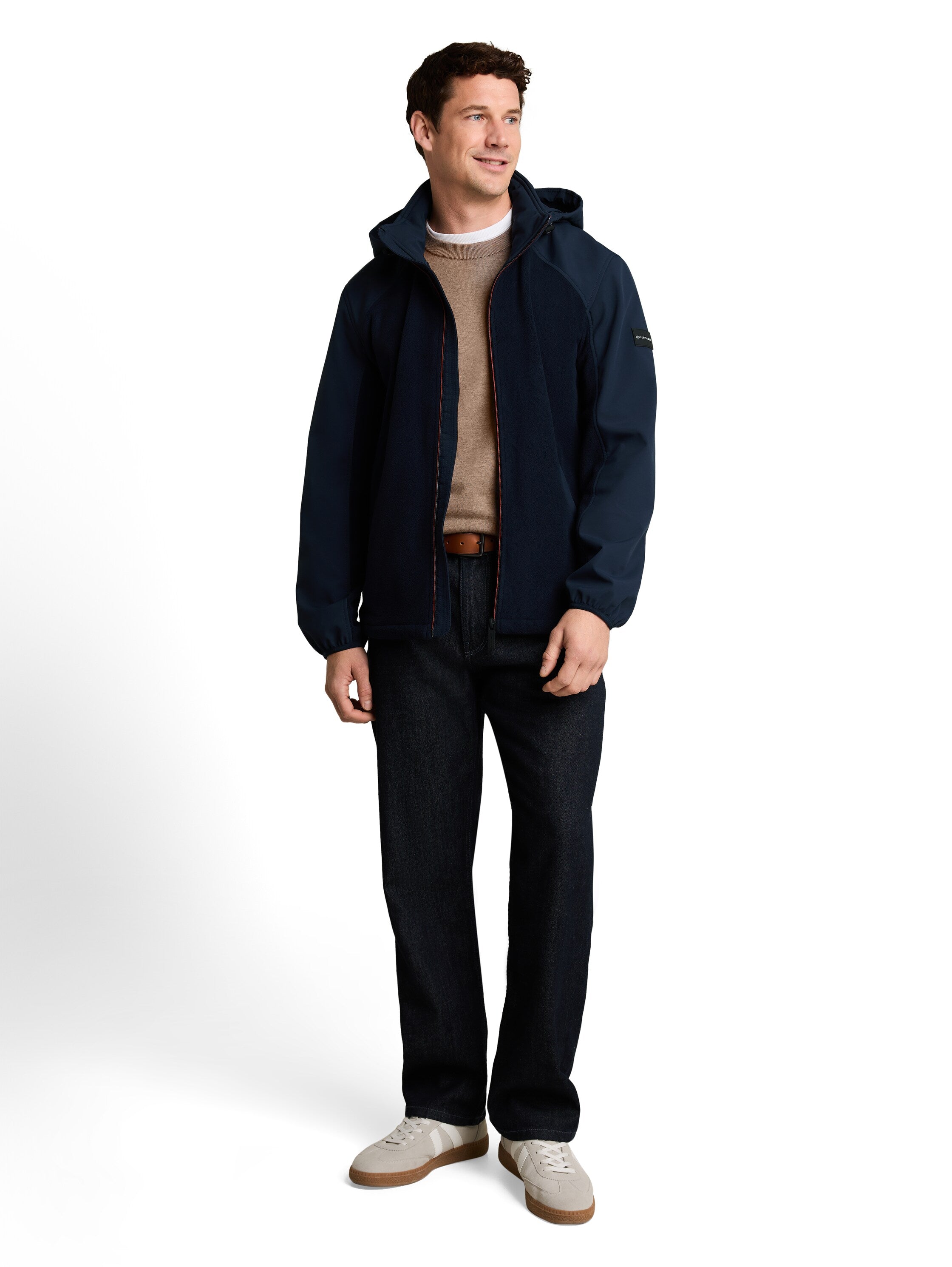 Hybrid Fleecejacke mit Kapuze