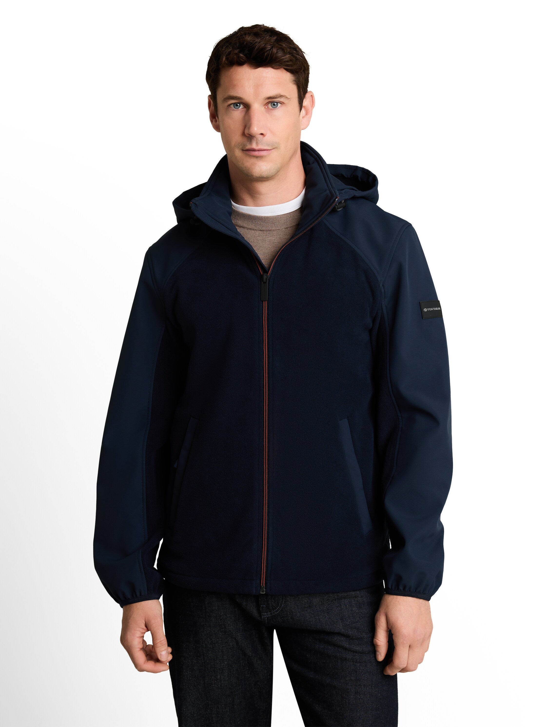Hybrid Fleecejacke mit Kapuze