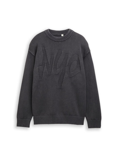 Oversize Strickpullover im Used Look