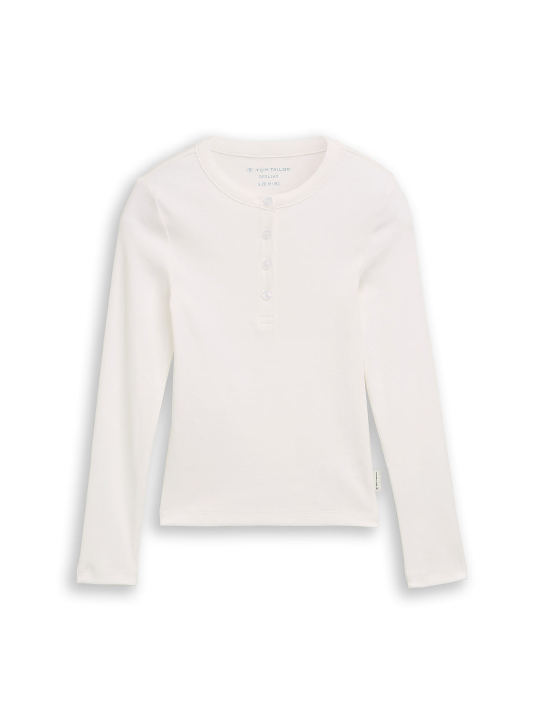 Henley Langarmshirt mit Rippstruktur