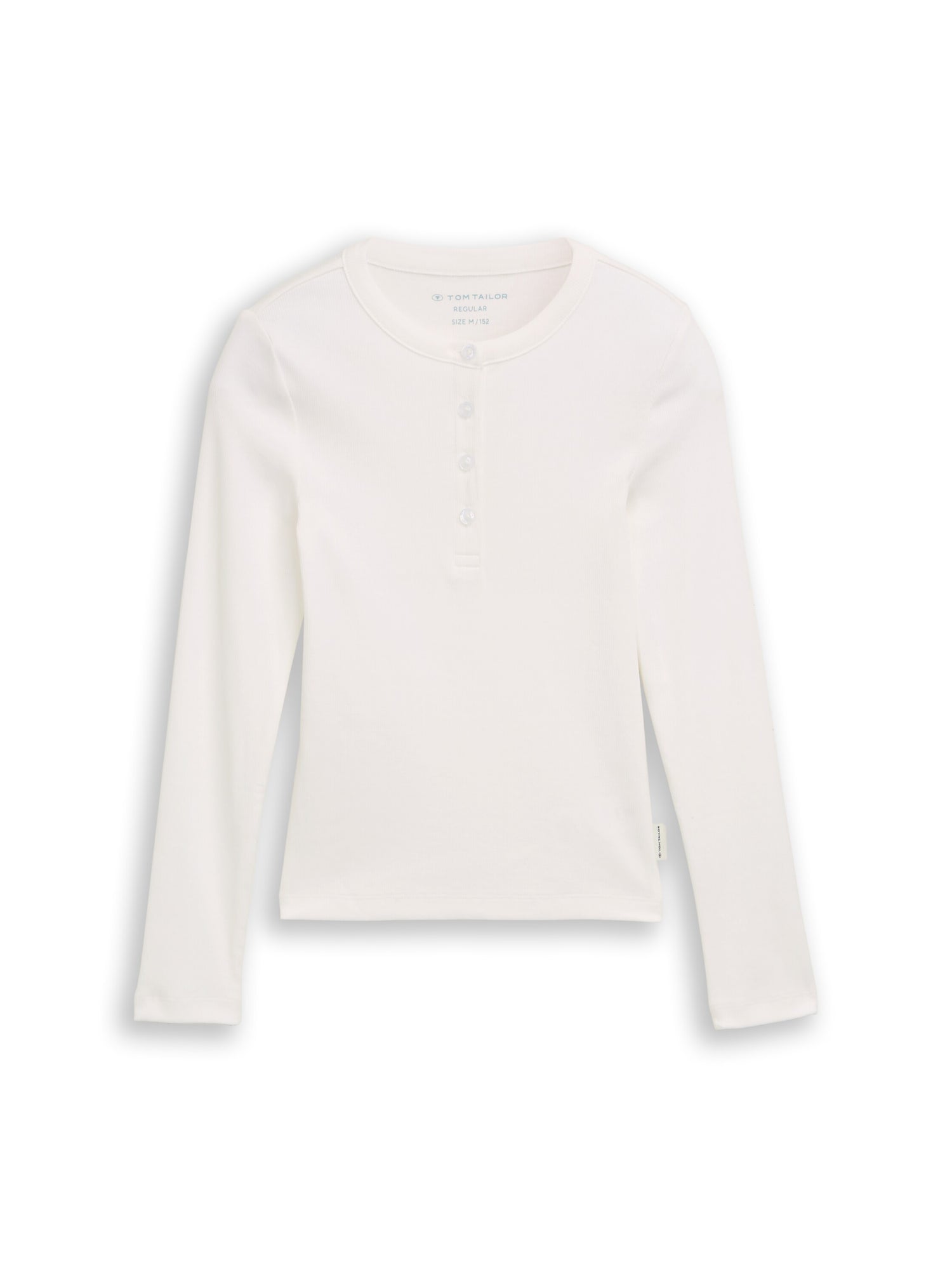 Henley Langarmshirt mit Rippstruktur