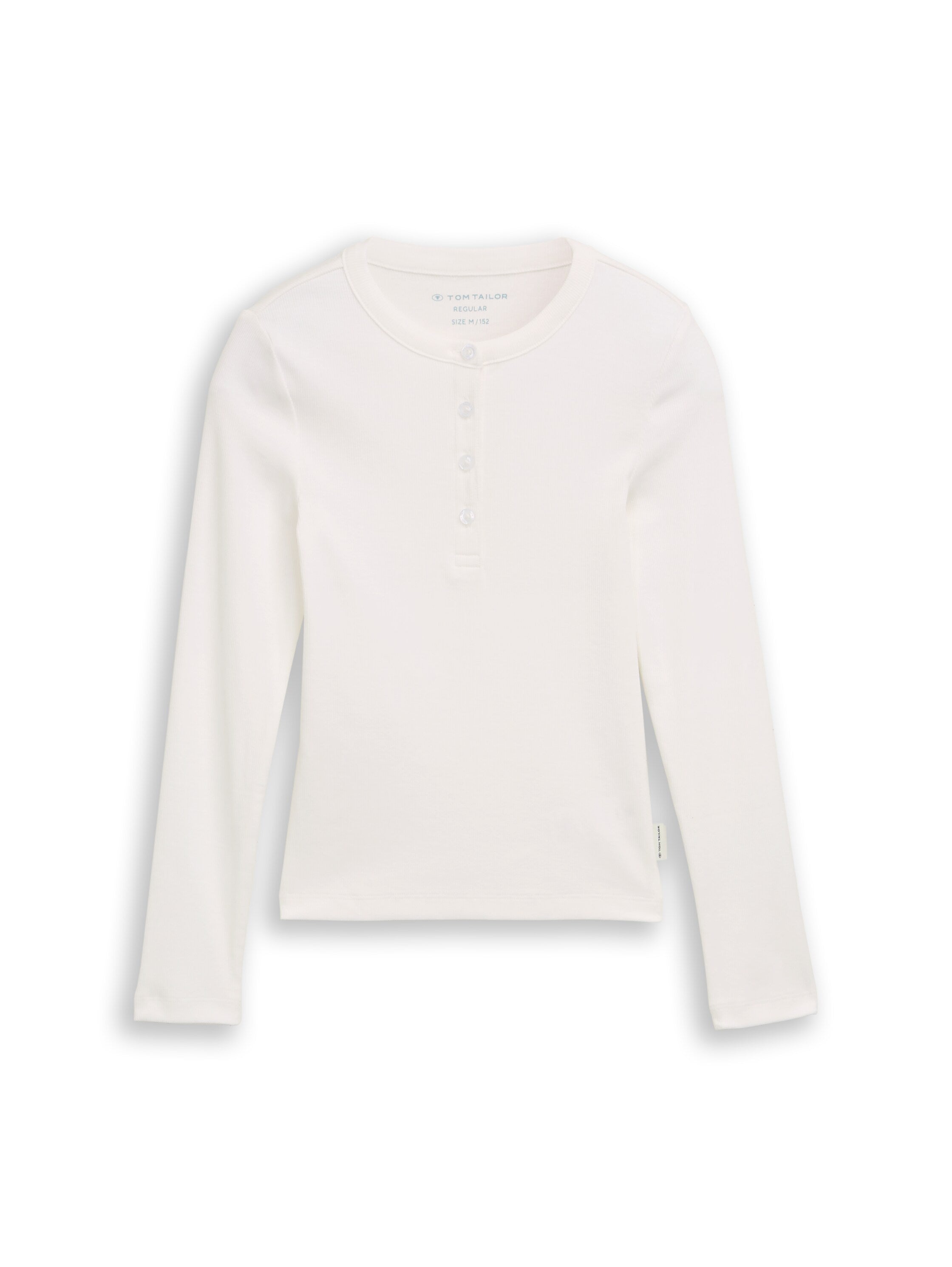 Henley Langarmshirt mit Rippstruktur