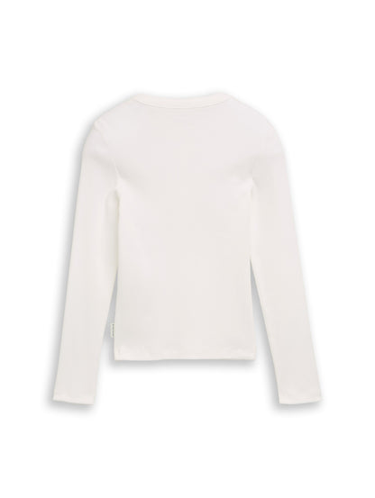 Henley Langarmshirt mit Rippstruktur