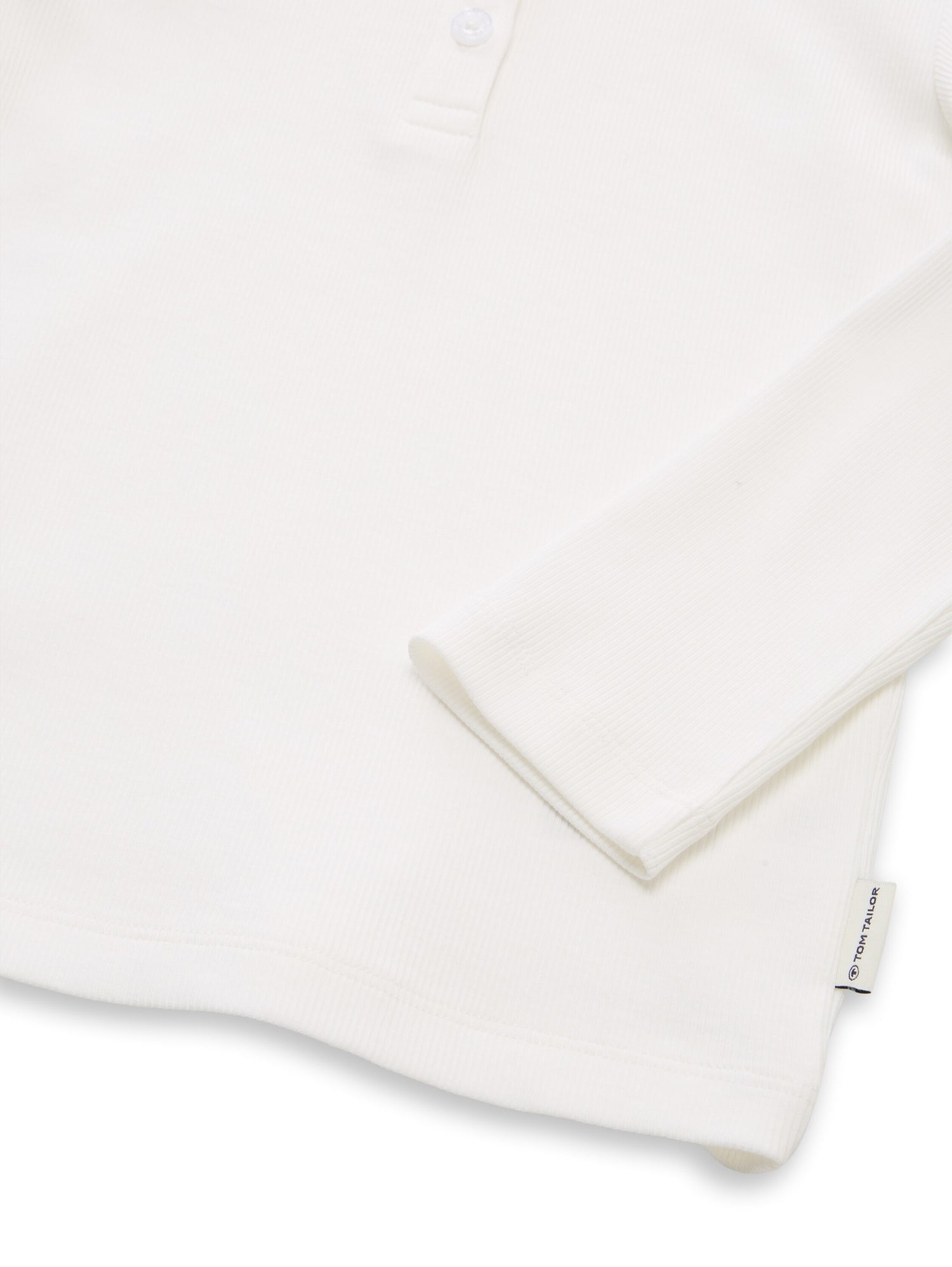 Henley Langarmshirt mit Rippstruktur