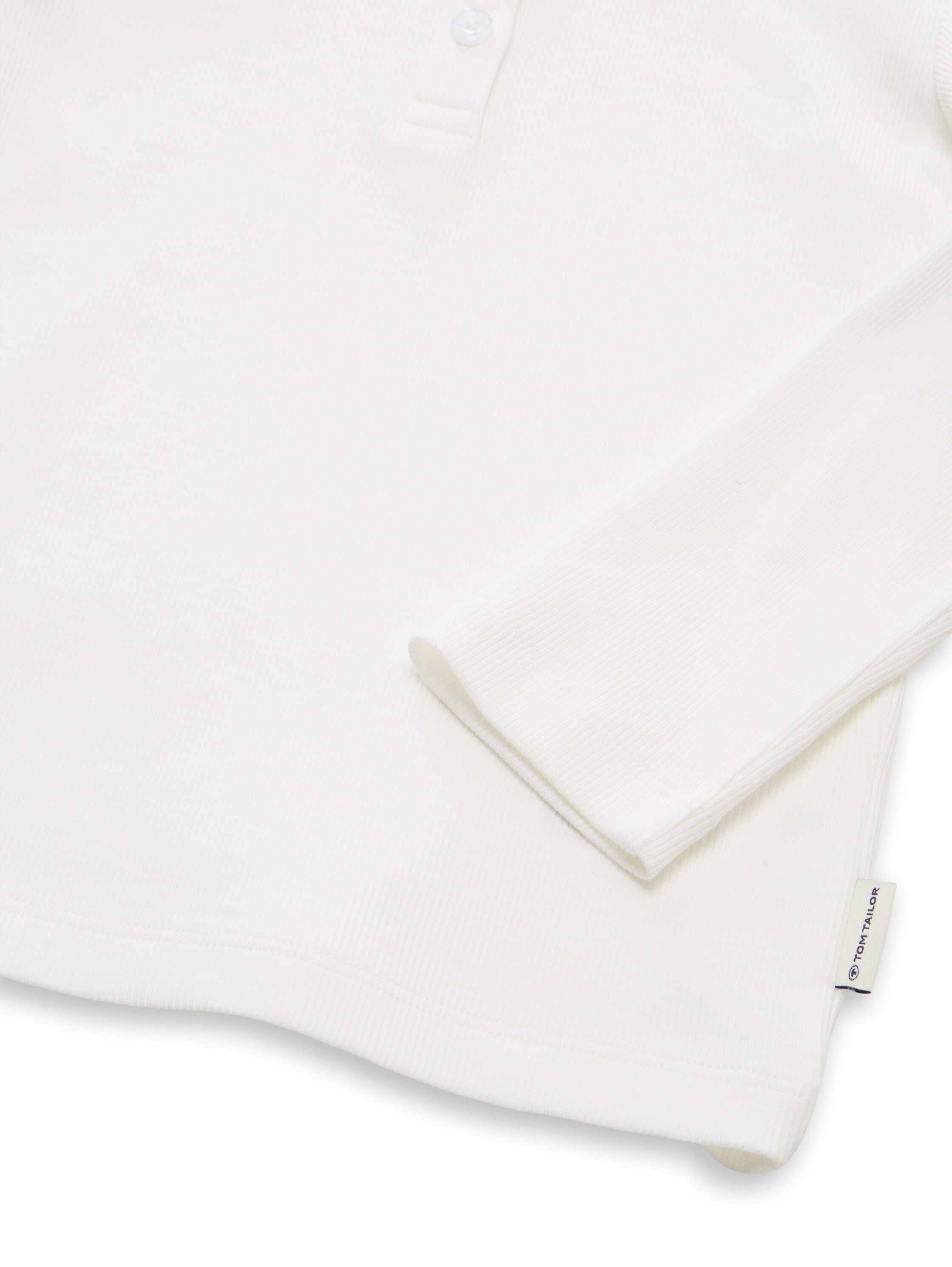 Henley Langarmshirt mit Rippstruktur