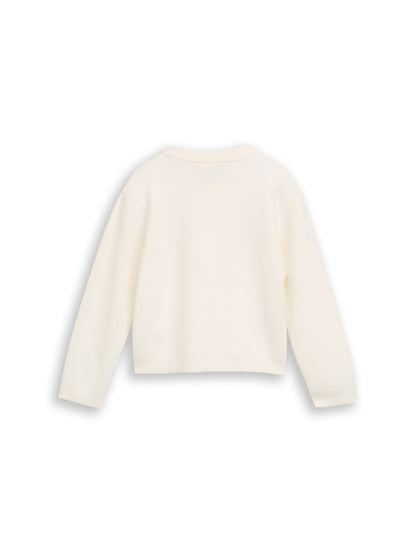Strickpullover mit Blumen-Stickerei
