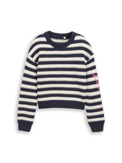 Strickpullover mit Streifenmuster