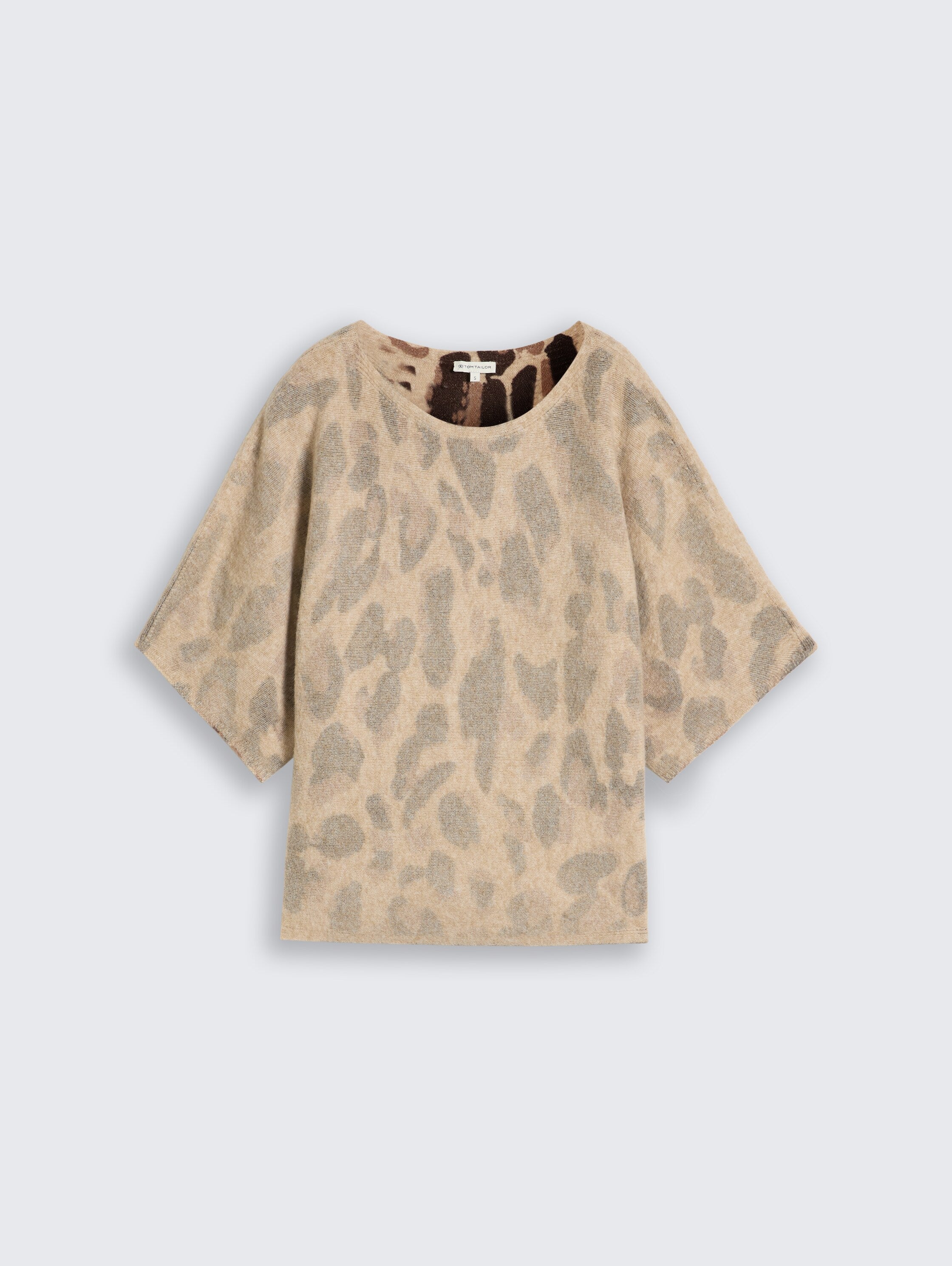 Loose Fit Strickpullover mit Leo-Muster