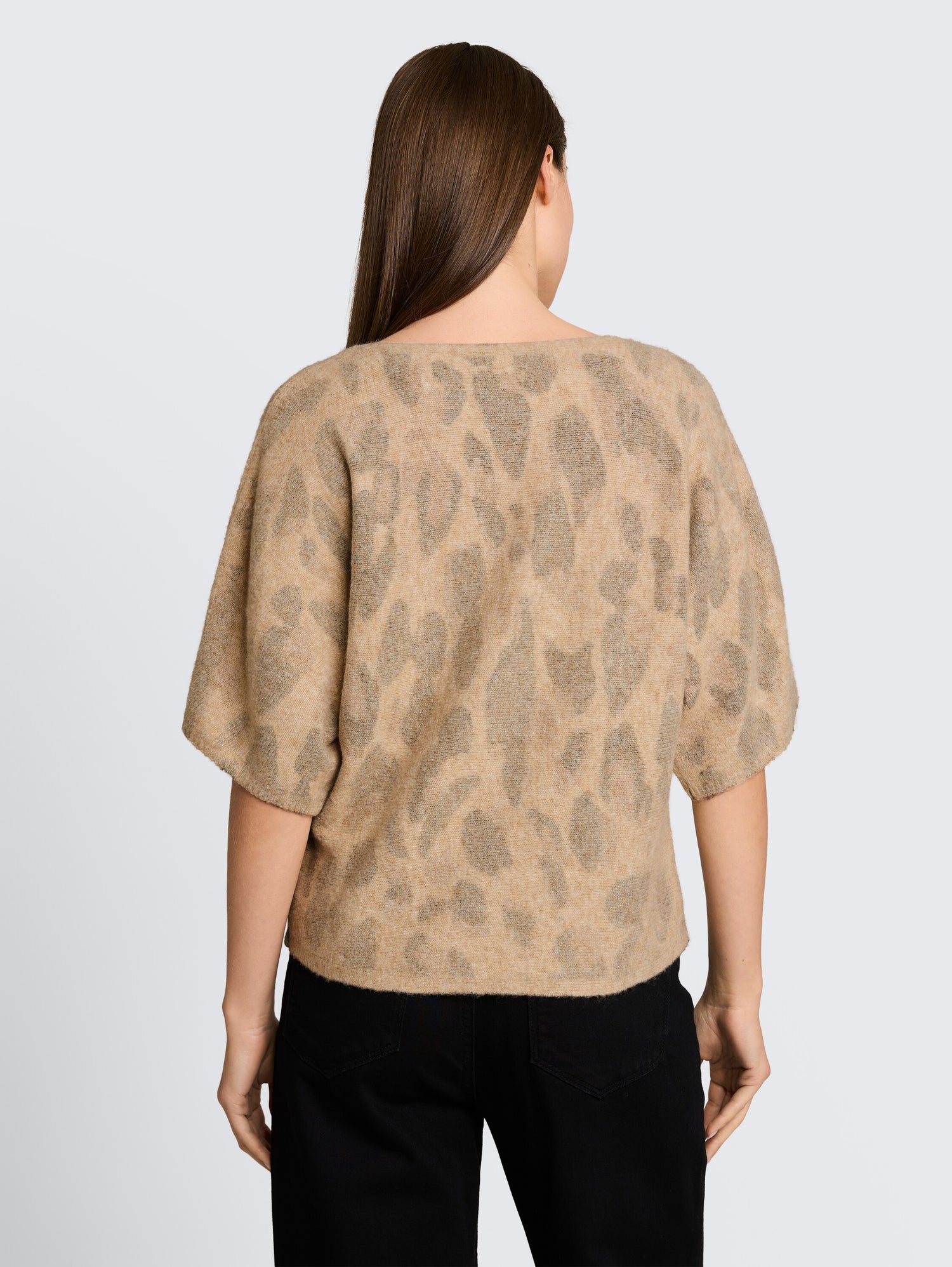 Loose Fit Strickpullover mit Leo-Muster