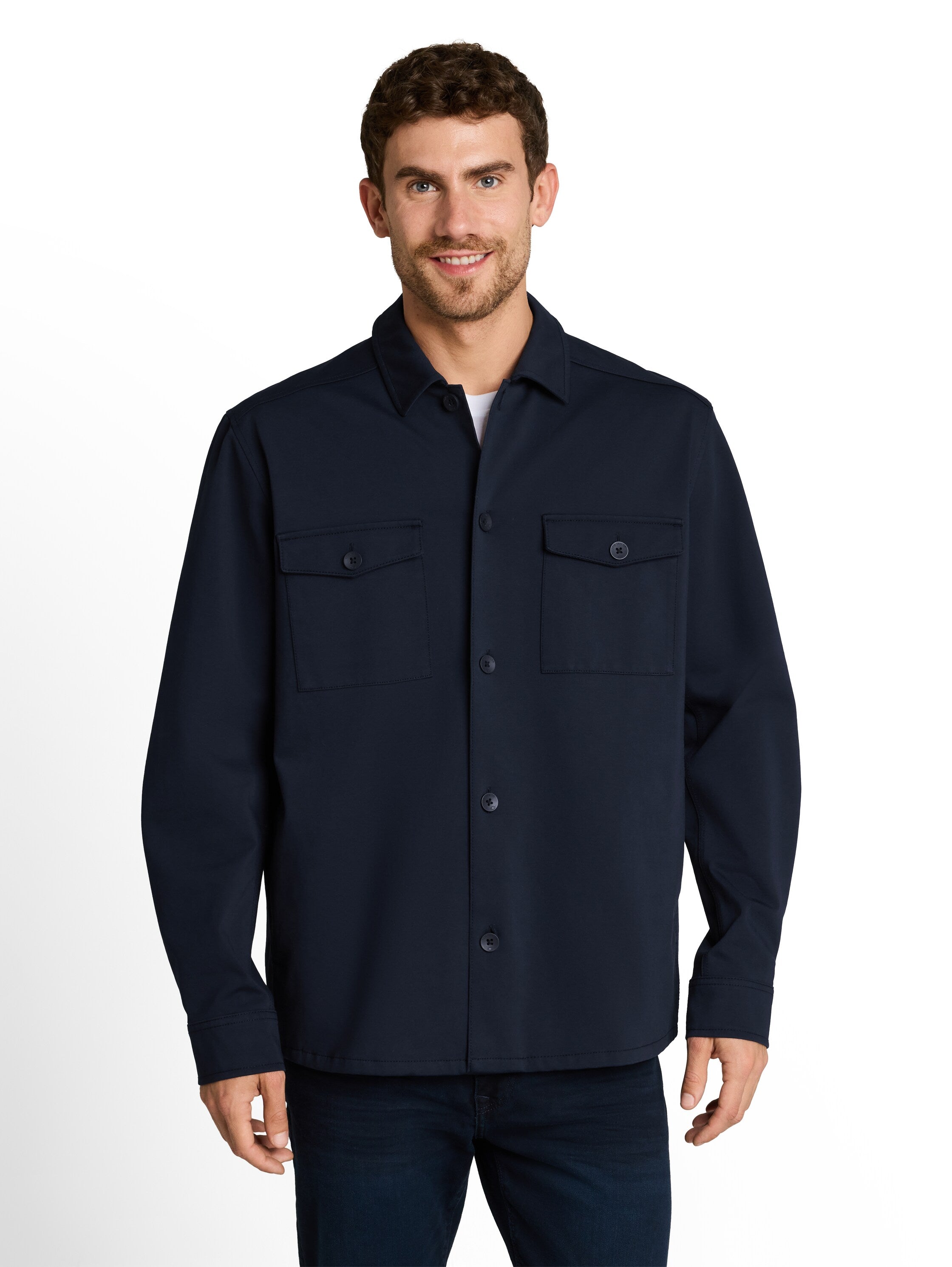 Sweat–Overshirt mit Taschen