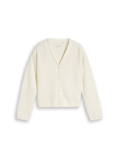 Cropped Cardigan mit V-Ausschnitt