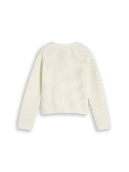 Cropped Cardigan mit V-Ausschnitt