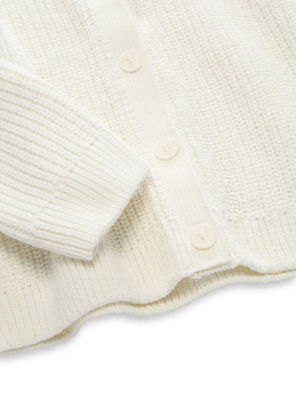 Cropped Cardigan mit V-Ausschnitt
