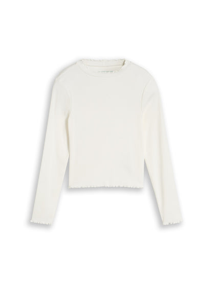 Cropped Shirt mit Rippstruktur