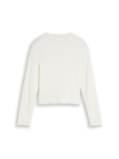 Cropped Shirt mit Rippstruktur