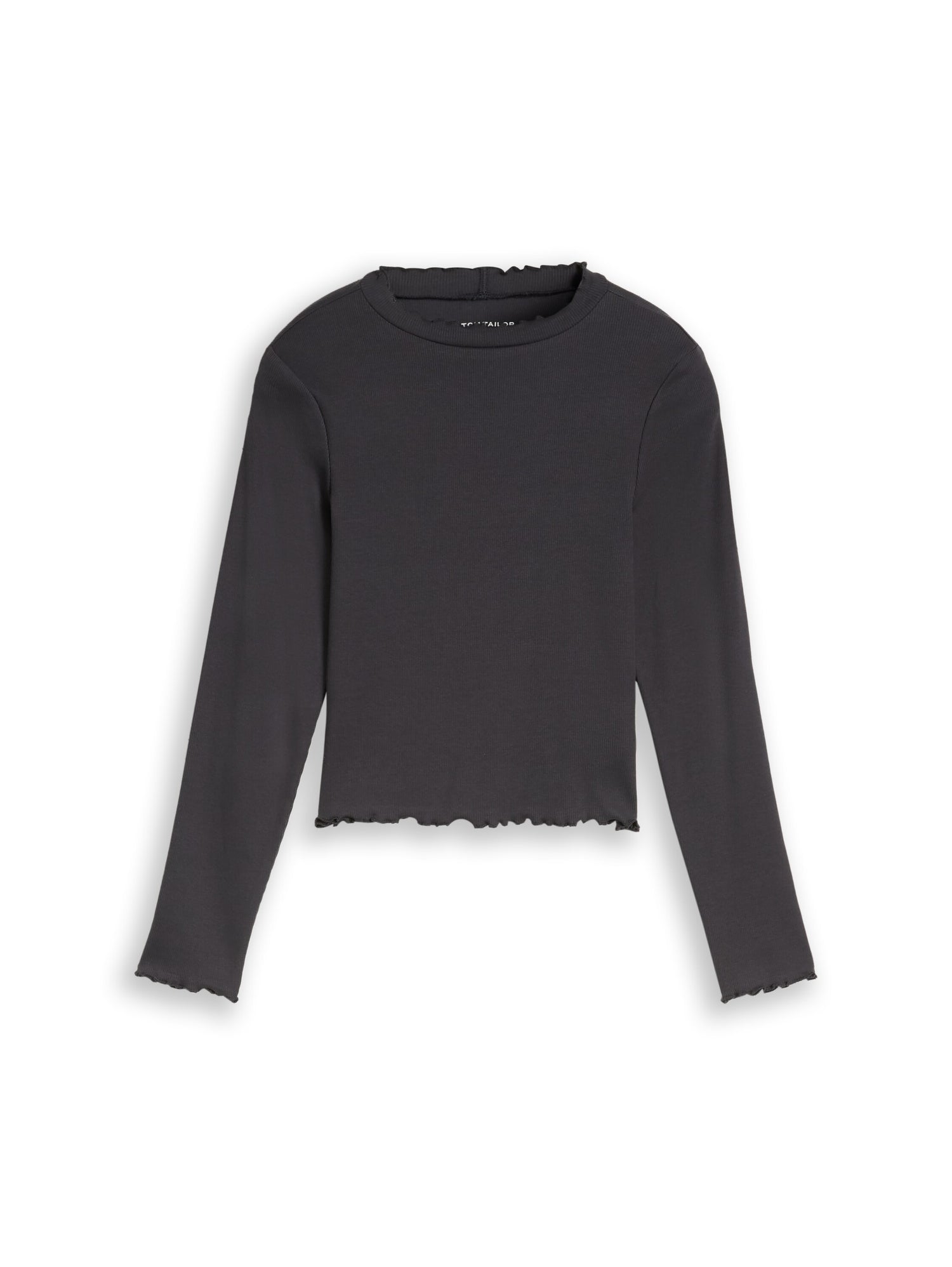 Cropped Shirt mit Rippstruktur