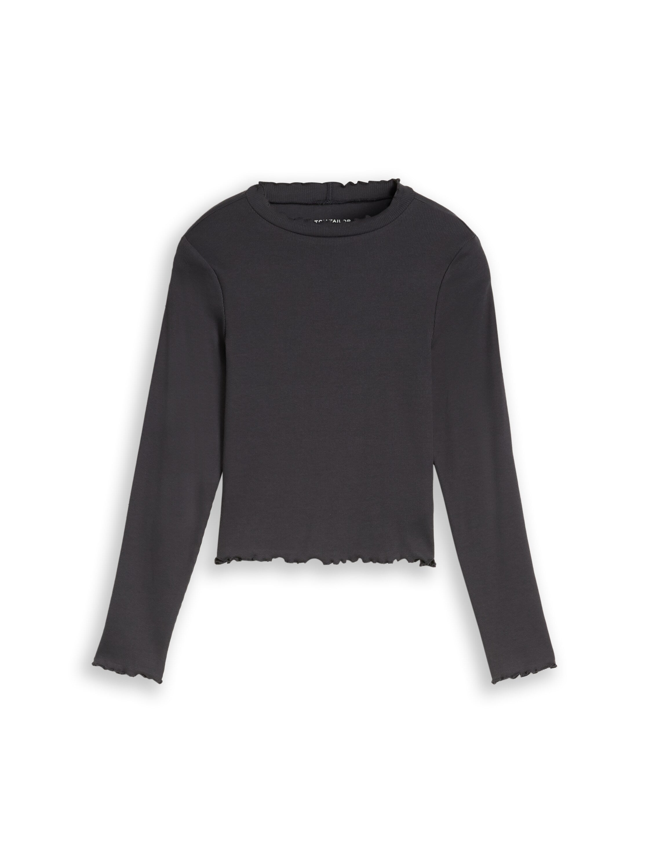 Cropped Shirt mit Rippstruktur