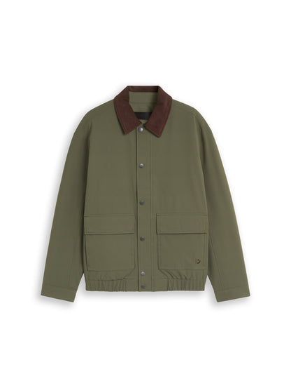 Blouson Jacke mit Cord-Kragen