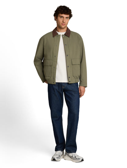 Blouson Jacke mit Cord-Kragen